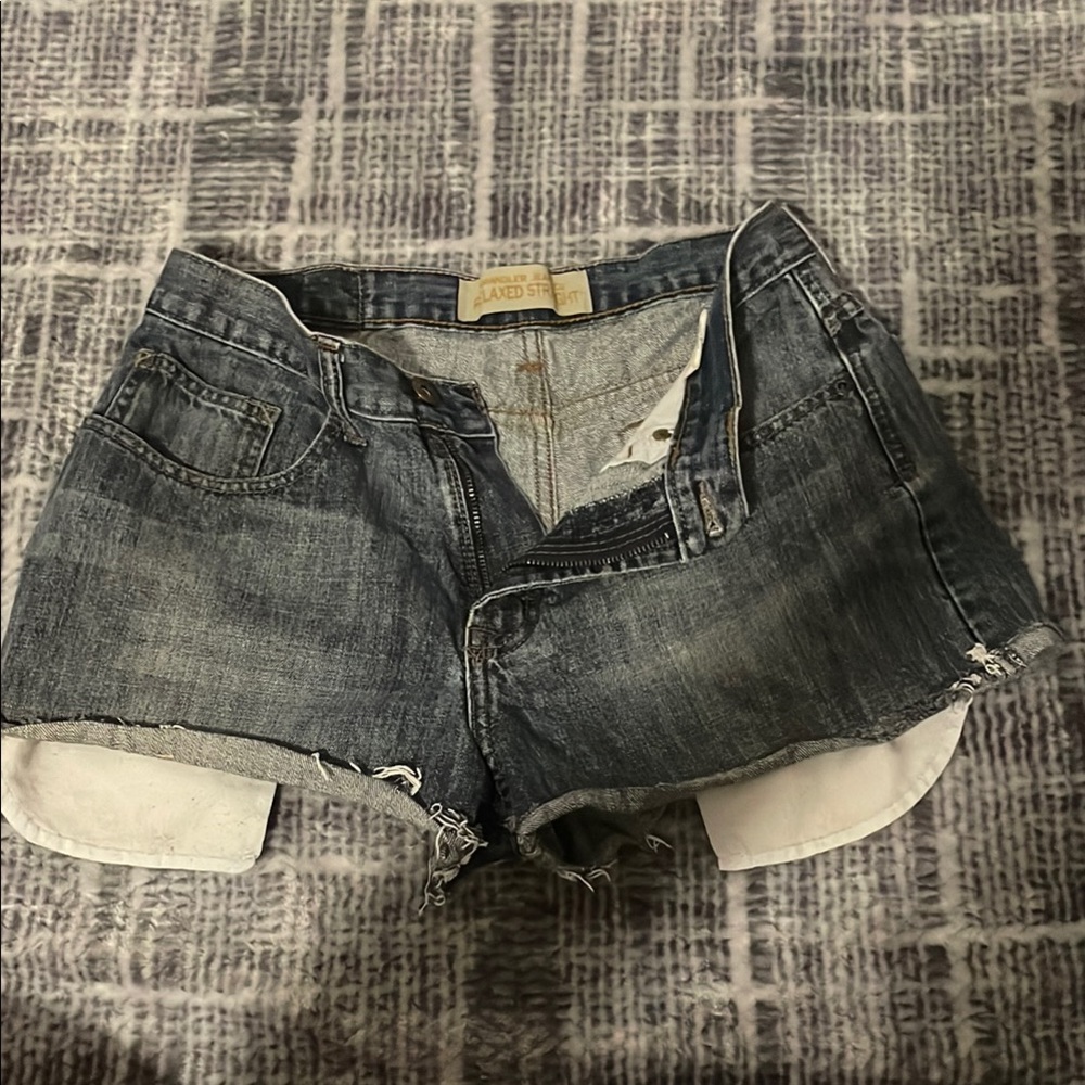 Blue Distressed Jean Shorts